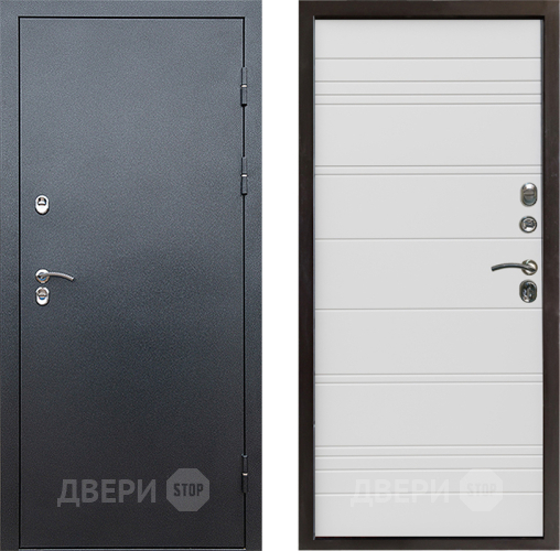 Входная металлическая Дверь Престиж TERMO с терморазрывом Снегирь Серебро Line Белый в Клине