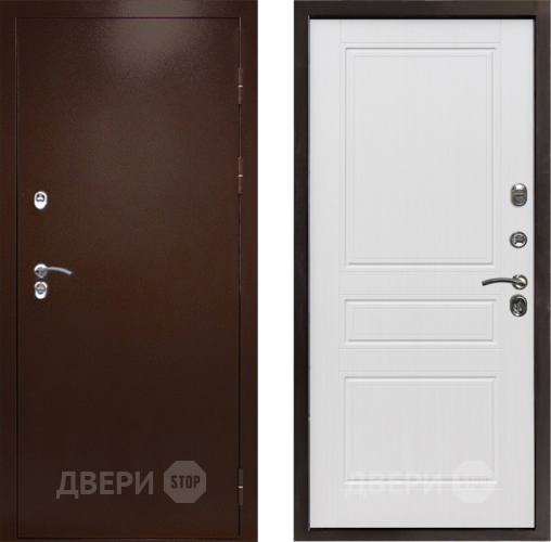 Дверь Престиж TERMO с терморазрывом Снегирь Медь Классика Белое дерево в Клине