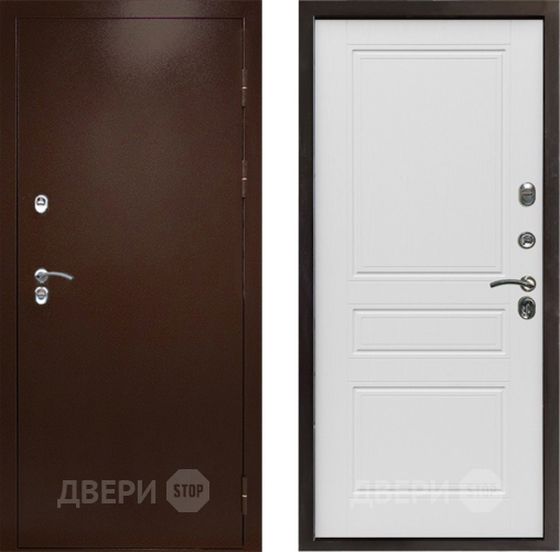 Входная металлическая Дверь Престиж TERMO с терморазрывом Снегирь Медь Классика Лиственница белая в Клине