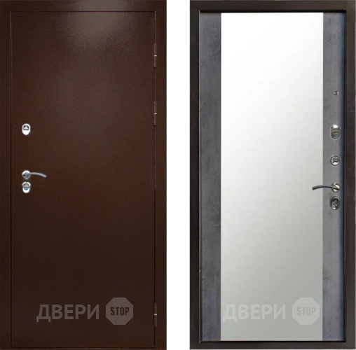 Входная металлическая Дверь Престиж TERMO с терморазрывом Снегирь Медь Зеркало Бетон темный в Клине