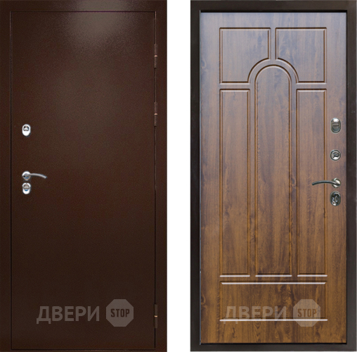 Входная металлическая Дверь Престиж TERMO с терморазрывом Снегирь Медь Арка Дуб в Клине