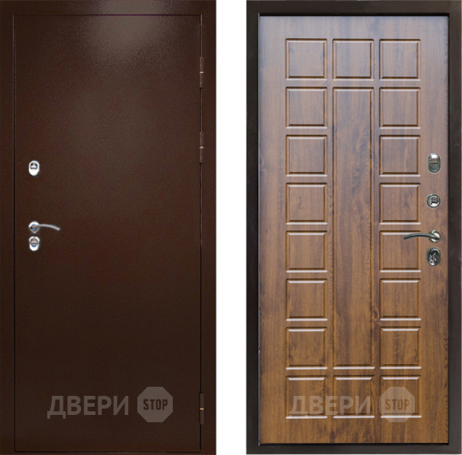 Входная металлическая Дверь Престиж TERMO с терморазрывом Снегирь Медь Престиж Дуб в Клине