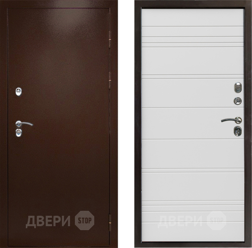 Входная металлическая Дверь Престиж TERMO с терморазрывом Снегирь Медь Line Белый в Клине