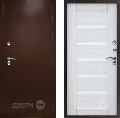 Входная металлическая Дверь Престиж TERMO с терморазрывом Снегирь Медь Царга Лиственница белая в Клине