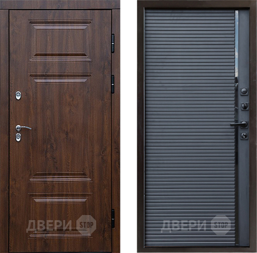 Входная металлическая Дверь Престиж TERMO с терморазрывом Премиум Орех Porte Черный кварц в Клине