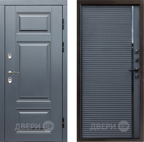 Входная металлическая Дверь Престиж TERMO с терморазрывом Премиум Грэй Porte Черный кварц в Клине