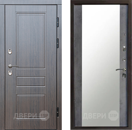 Входная металлическая Дверь Престиж TERMO с терморазрывом Классика Зеркало Бетон темный в Клине