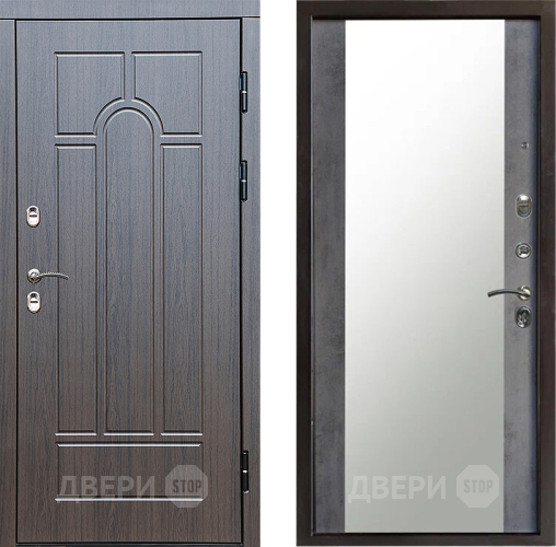 Дверь Престиж TERMO с терморазрывом Арка Зеркало Бетон темный в Клине