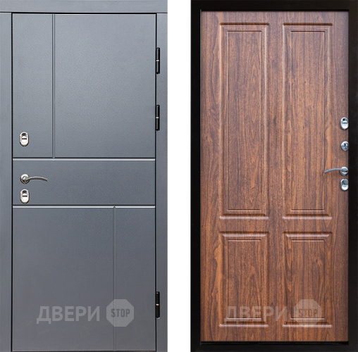 Входная металлическая Дверь Престиж TERMO с терморазрывом Горизонт Грэй Премиум Орех светлый в Клине