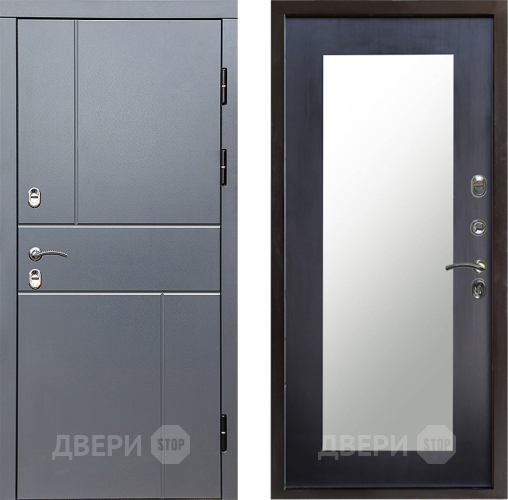 Входная металлическая Дверь Престиж TERMO с терморазрывом Горизонт Грэй Зеркало пастораль Венге в Клине