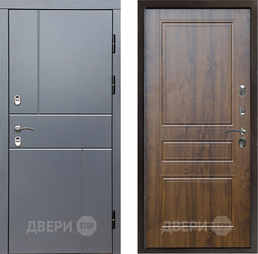 Входная металлическая Дверь Престиж TERMO с терморазрывом Горизонт Грэй Классика Дуб в Клине
