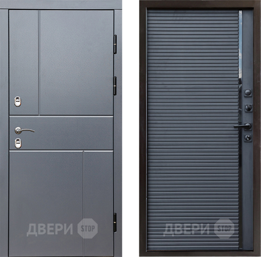 Входная металлическая Дверь Престиж TERMO с терморазрывом Горизонт Грэй Porte Черный кварц в Клине