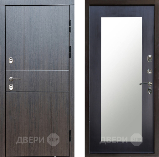 Входная металлическая Дверь Престиж TERMO с терморазрывом Горизонт Венге Зеркало пастораль Венге в Клине