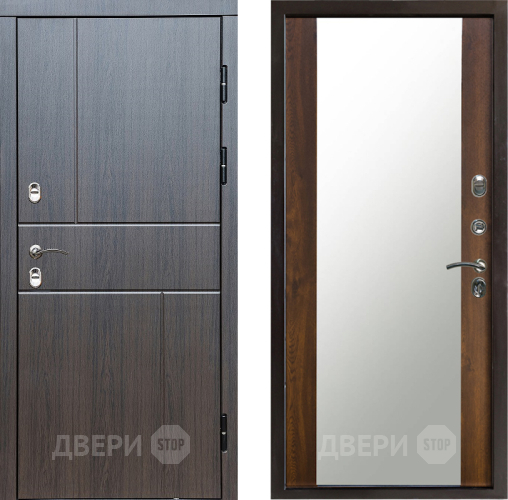 Входная металлическая Дверь Престиж TERMO с терморазрывом Горизонт Венге Зеркало Дуб в Клине