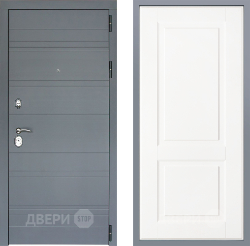 Дверь Заводские двери Лира Софт графит Доррен Белый софт в Клине