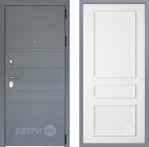 Дверь Заводские двери Лира Софт графит Урбино Белый софт в Клине