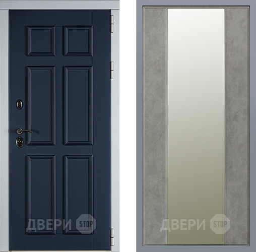 Дверь Заводские двери Стокгольм Зеркало Макси Бетон темный в Клине