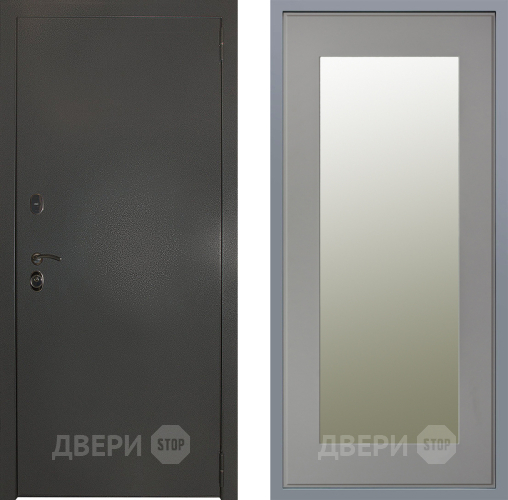 Дверь Заводские двери Эталон 3к антик серебро Зеркало Модерн Грей софт в Клине