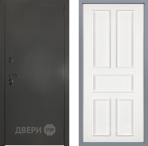 Дверь Заводские двери Эталон 3к антик серебро Уругвай Белый софт в Клине