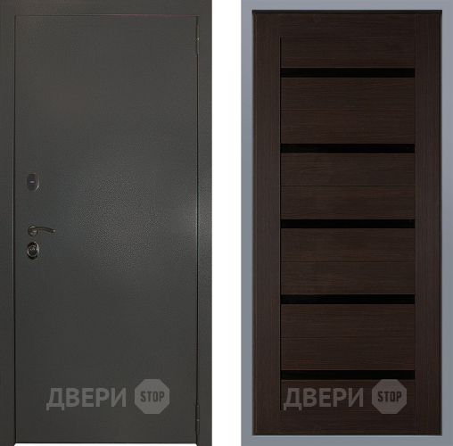 Дверь Заводские двери Эталон 3к антик серебро СБ-1 орех тисненый в Клине