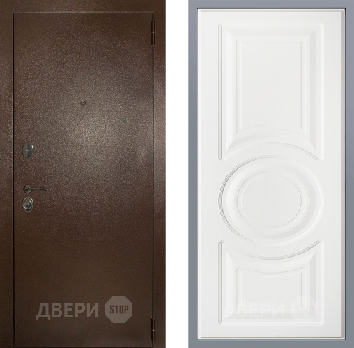 Дверь Заводские двери Эталон 3к антик медь Неаполь Лофт белый в Клине