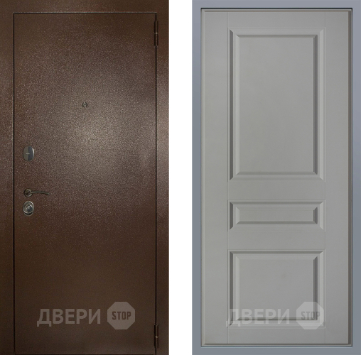 Дверь Заводские двери Эталон 3к антик медь Стокгольм Грей софт в Клине