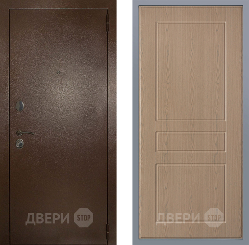 Дверь Заводские двери Эталон 3к антик медь К-2 Беленый дуб в Клине