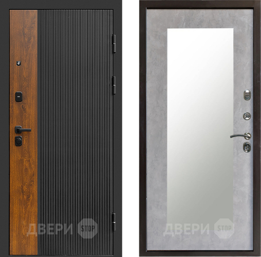 Входная металлическая Дверь Престиж Prestizh Зеркло Пастораль Бетон светлый в Клине