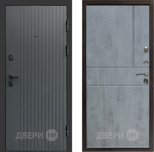Входная металлическая Дверь Престиж Tvist Grey Горизонт Бетон темный в Клине