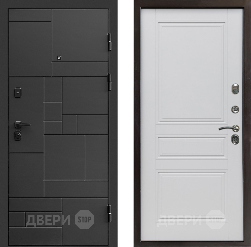 Входная металлическая Дверь Престиж Kvadro Классика Белый матовый в Клине