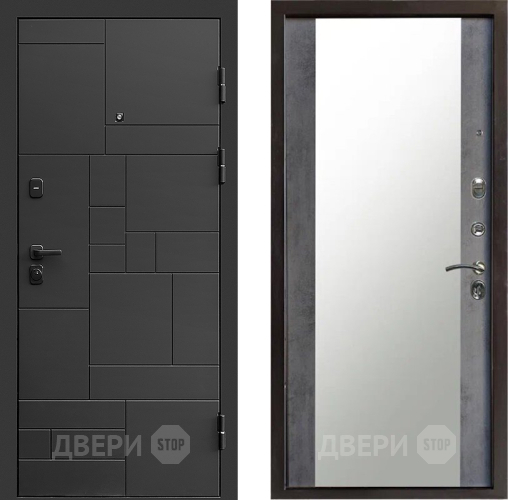 Дверь Престиж Kvadro Зеркало Бетон темный в Клине