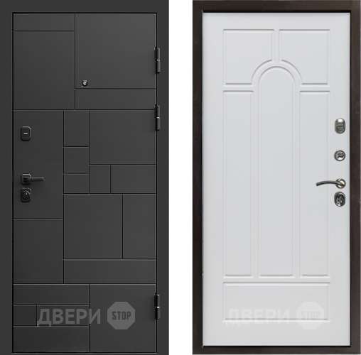 Входная металлическая Дверь Престиж Kvadro Арка Белое дерево в Клине