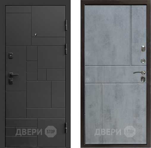 Входная металлическая Дверь Престиж Kvadro Горизонт Бетон темный в Клине