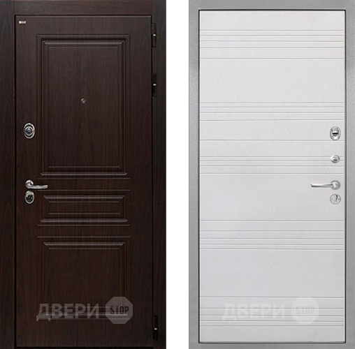 Входная металлическая Дверь Интекрон (INTECRON) Брайтон Тиковое Дерево ФЛ-316 Белый ясень в Клине