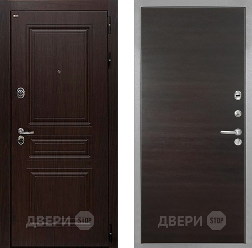 Входная металлическая Дверь Интекрон (INTECRON) Брайтон Тиковое Дерево Гладкая Эковенге поперечный в Клине
