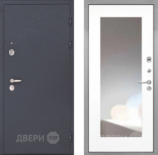 Входная металлическая Дверь Интекрон (INTECRON) Колизей ФЛЗ-120-М Зеркало Белый матовый в Клине