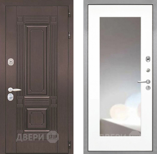 Входная металлическая Дверь Интекрон (INTECRON) Италия ФЛЗ-120-М Зеркало Белый матовый в Клине