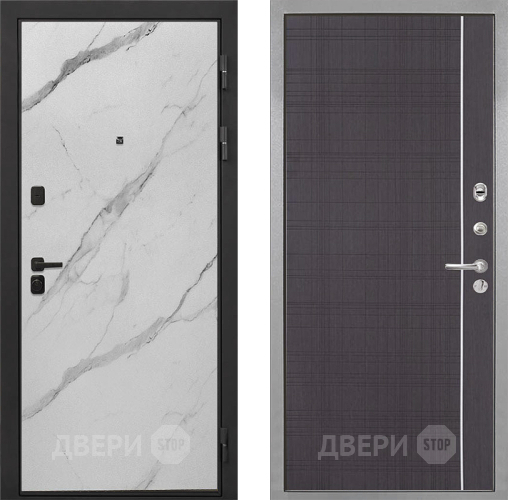 Дверь Интекрон (INTECRON) Профит Black Мрамор Арктик В-07 с молдингом Венге в Клине