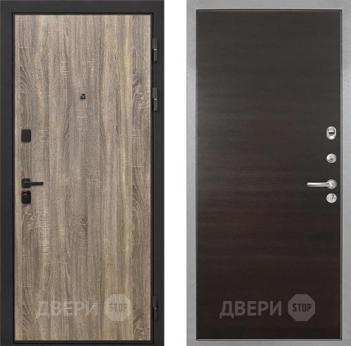 Входная металлическая Дверь Интекрон (INTECRON) Профит Black Дуб Турин Гладкая Эковенге поперечный в Клине
