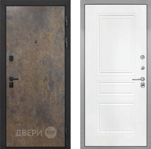 Входная металлическая Дверь Интекрон (INTECRON) Профит Black Гранж ФЛ-243 Белый матовый в Клине