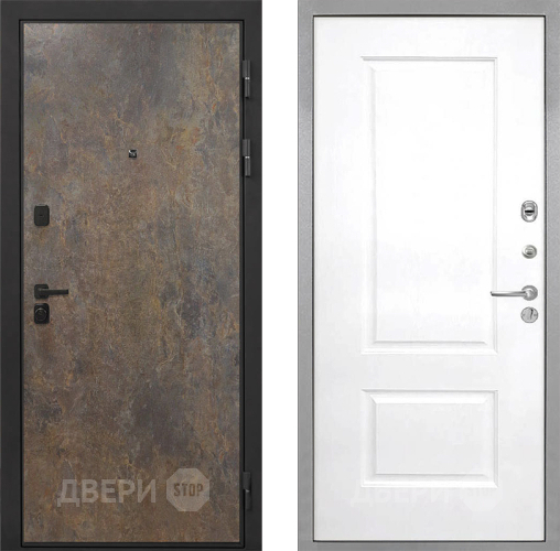 Входная металлическая Дверь Интекрон (INTECRON) Профит Black Гранж Альба Роял Вуд белый в Клине