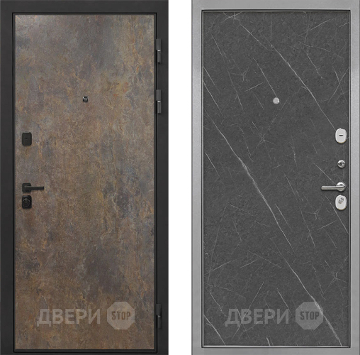 Входная металлическая Дверь Интекрон (INTECRON) Профит Black Гранж Гладкая Гранит лава оникс в Клине