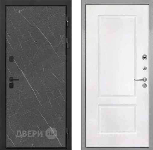 Входная металлическая Дверь Интекрон (INTECRON) Профит Black Гранит Лава Оникс КВ-2 Белый матовый в Клине