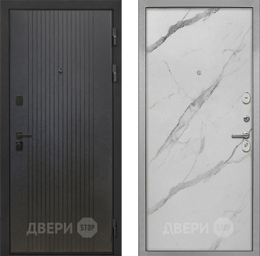 Дверь Интекрон (INTECRON) Профит Black ФЛ-295 Гладкая Мрамор натуральный арктик в Клине