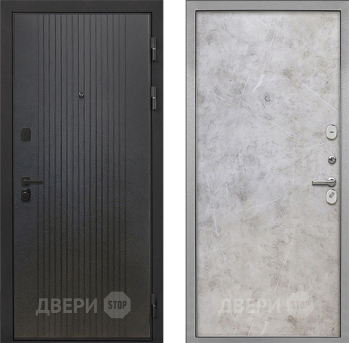 Входная металлическая Дверь Интекрон (INTECRON) Профит Black ФЛ-295 Гладкая Мрамор светлый в Клине