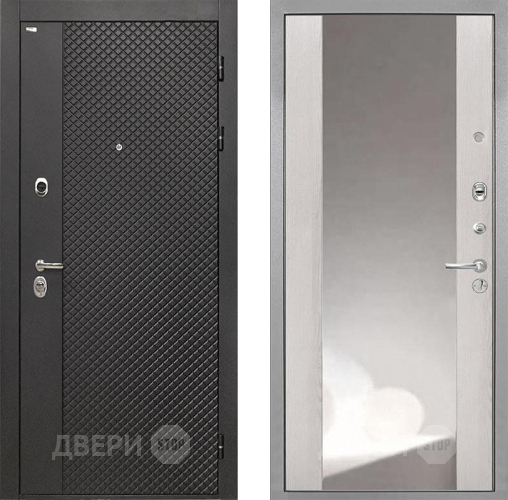 Дверь Интекрон (INTECRON) Олимпия Black 4К ФЛЗ-516 Зеркало Сосна белая в Клине
