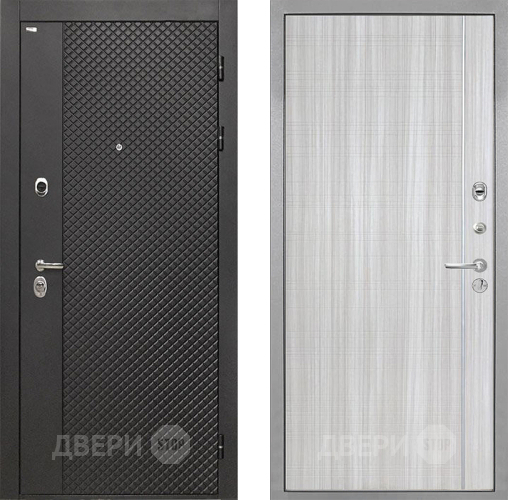 Входная металлическая Дверь Интекрон (INTECRON) Олимпия Black 4К В-07 с молдингом Сандал белый в Клине