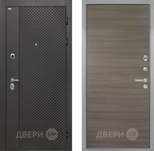 Входная металлическая Дверь Интекрон (INTECRON) Олимпия Black 4К Гладкая Дуб тоскано поперечный в Клине