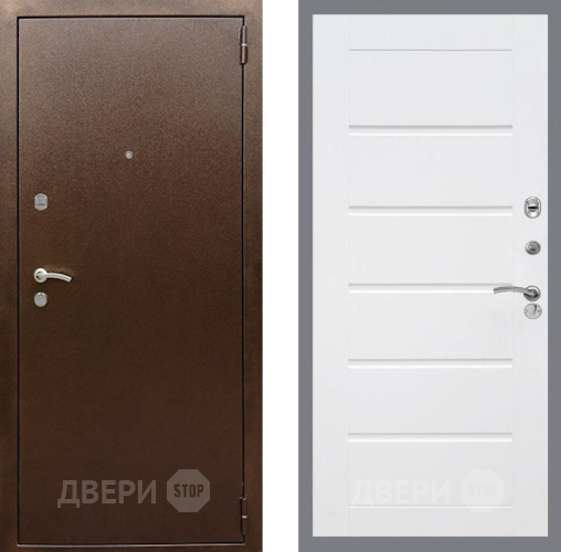 Дверь Рекс (REX) 1А Медный Антик Сити Белый ясень в Клине