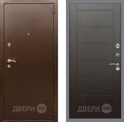 Входная металлическая Дверь Рекс (REX) 1А Медный Антик Сити Венге в Клине